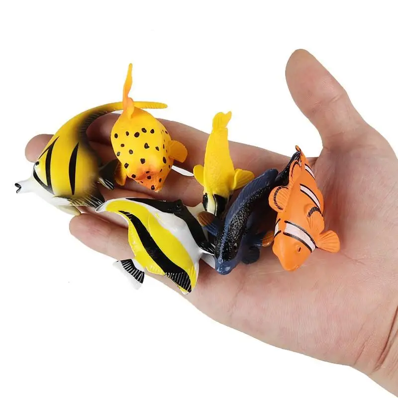 教育用ミニチュア海洋魚動物モデル熱帯魚カクレクマノミエンジェルフィッシュ水槽風景子供用おもちゃ人形