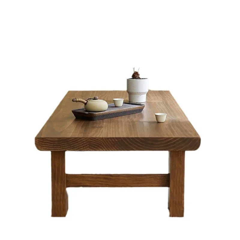 

All solid wood coffee table tatami low table zen kang iving room balcony long table tea