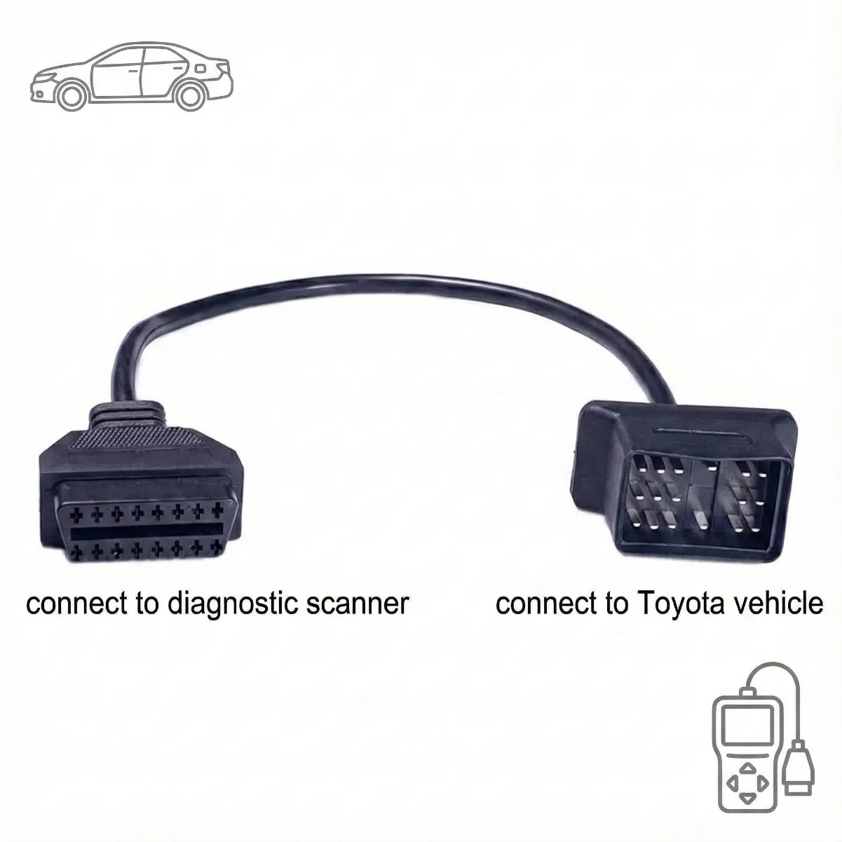 Hot Sale For Toyota 17Pin /22pin Connector OBD2 Diagnostic Cable 17Pin /22pin to 16Pin Or for OBD2 Interface Diagnostic Tools