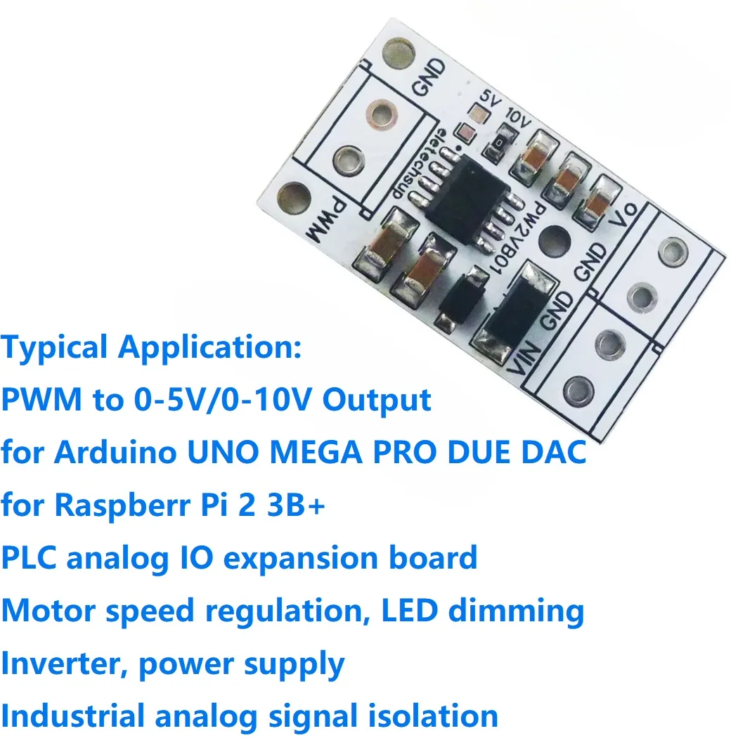 

Преобразователь ШИМ в ЦАП ПЛК MCU FPGA Аналоговая плата расширения ввода-вывода Генератор сигналов 0-5 В/0-10 В Модуль частоты в напряжение