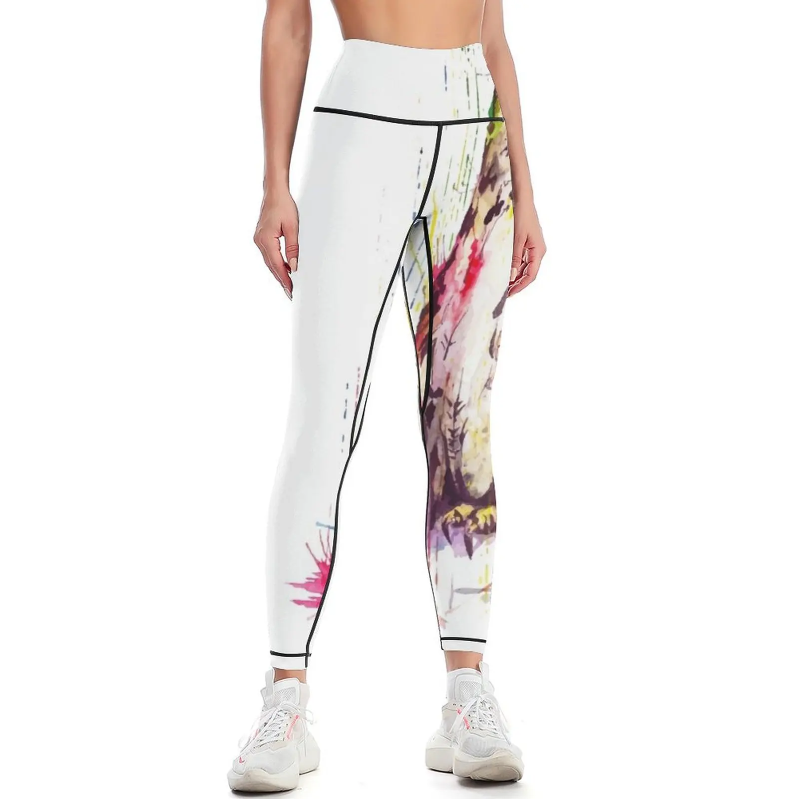 

Owl - Raining Colors | Watercolor art Leggings Pants sport gym's sportswear Womens Leggings