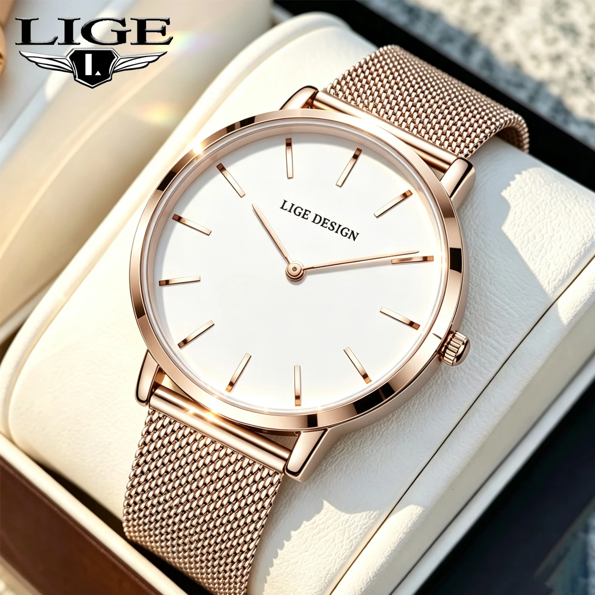 LIGE New Women Dress Quartz Watch Best Selling Women Watches for Women Luxury Brand Simple Elegant Waterproof Watch Dropshipping