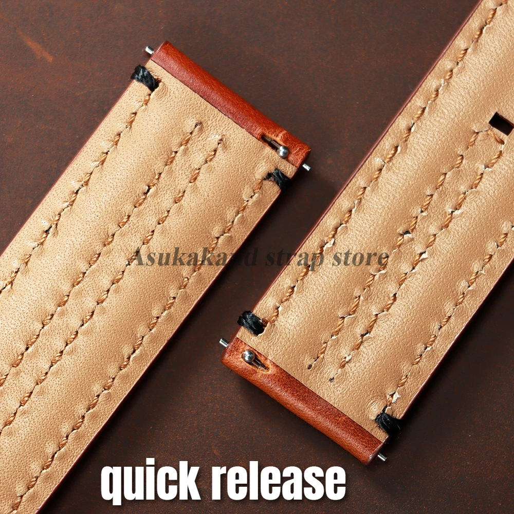 جلد البقر حزام 20 مللي متر 24 مللي متر ل Seiko ل أوميغا 22 مللي متر حزام (استيك) ساعة لهواوي ساعة GT5 الإفراج السريع الرجال ساعة اكسسوارات