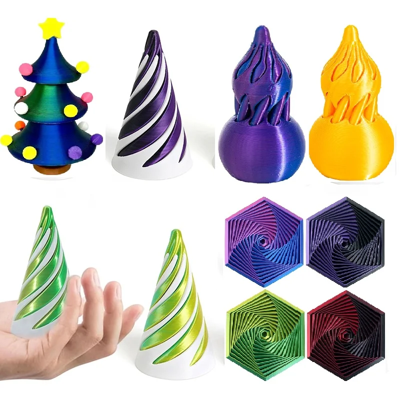 Jouets de décompression d'impression 3D, cône en spirale, pyramide imposible, jouet Fidget, anti-Stress, vis, arbre de noël