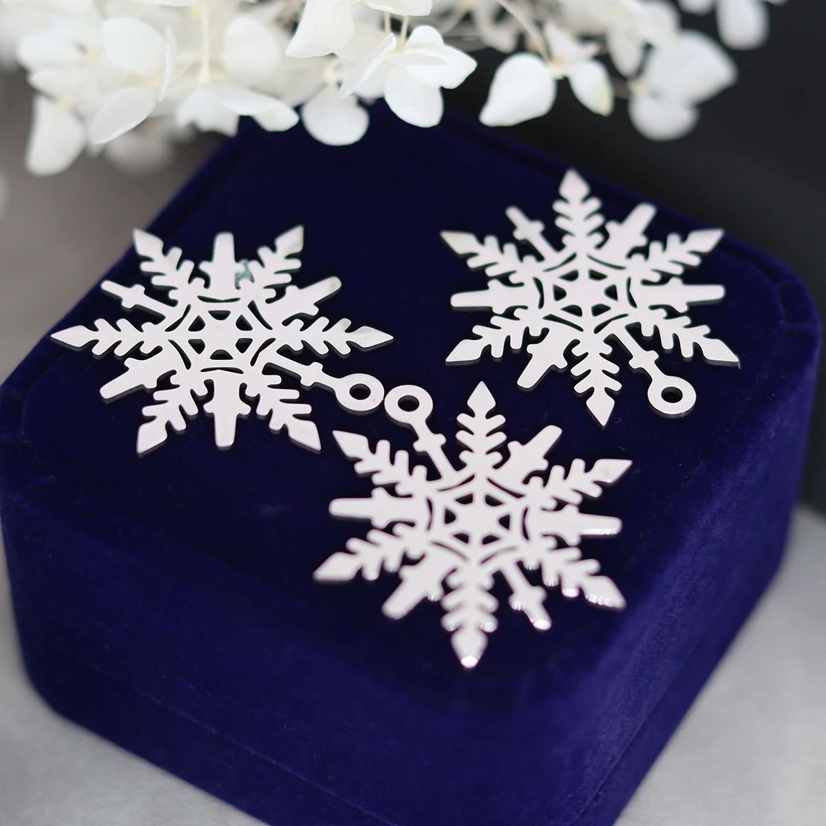 3pcs Winter Snowflake Charms Pendants For Jewelry Making DIY Bracelet Handmade Necklace Craft Accessories