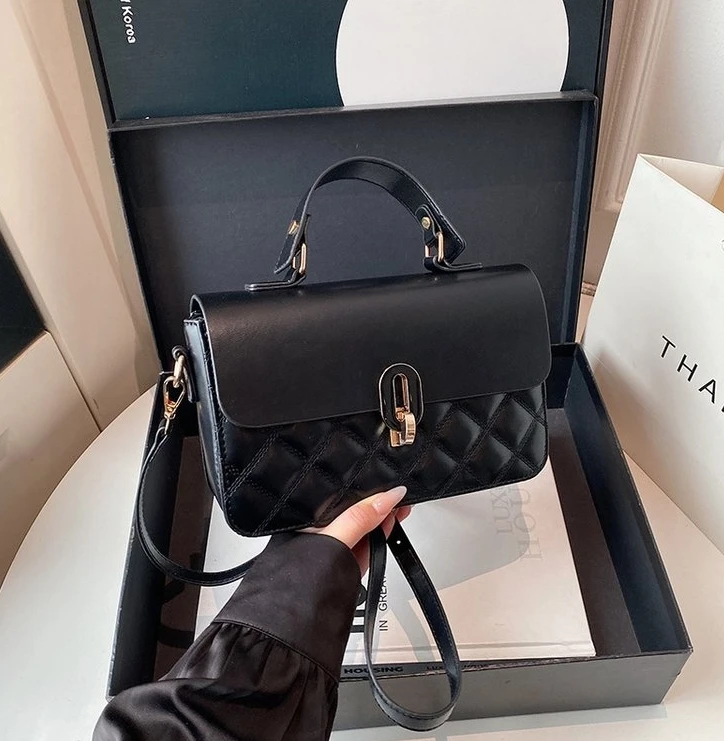 Women's Unique Niche Design Quilted Small Square Bag - Luxury Versatile Handheld, Shoulder & Crossbody Bag