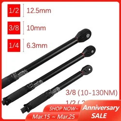 3-230N.m Torque Wrench Round Tube High Precision Adjustable 1/2'' 3/8'' 1/4'' Torque Wrench Car Bike Automotive Hand Tools