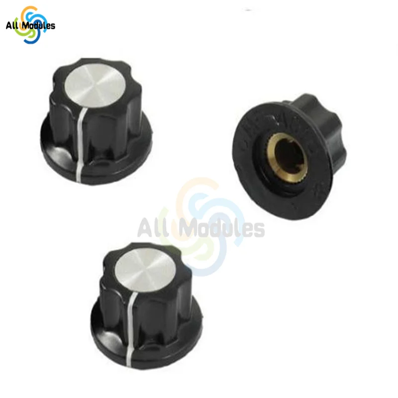 10PCS/Lot Insert Dia. 6mm Knurled Shaft 16mm Width x 12mm Height Rotary Potentiometer Cap Switch Control Knob