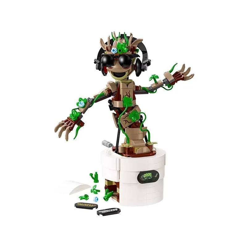 

Строительные блоки Marvel Dance Groot, стражи галактики в горшках, сборная модель, мини-кирпичная игрушка для детей, Рождественский подарок