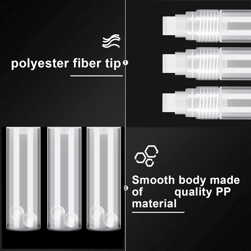 10 упаковок ручек для рисования, 15 мм, белые пустые акриловые перманентные маркеры, прозрачные акриловые маркеры для рисования, многоразовые маркеры