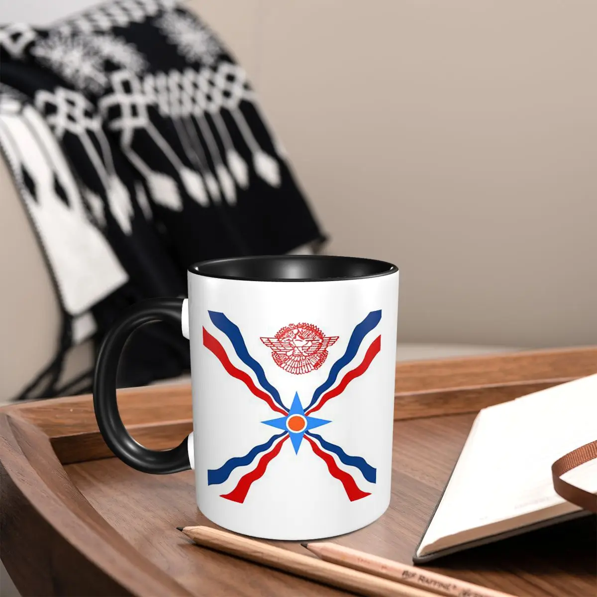 

Luxury Assyrian Suryoyo Flag Mug Funny Ceramic Coffee Cups Tea Mugs Milk Cup Drinkware Gift for Woman Man