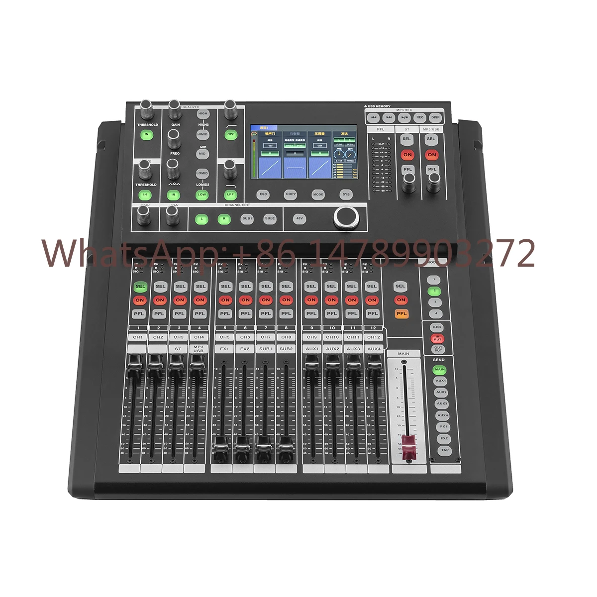 

SONO T16 Professional 16-Channel Digital Mixer DJ Audio Console48V Phantom Power Supply Dual USB Ports Built-in Sound Card