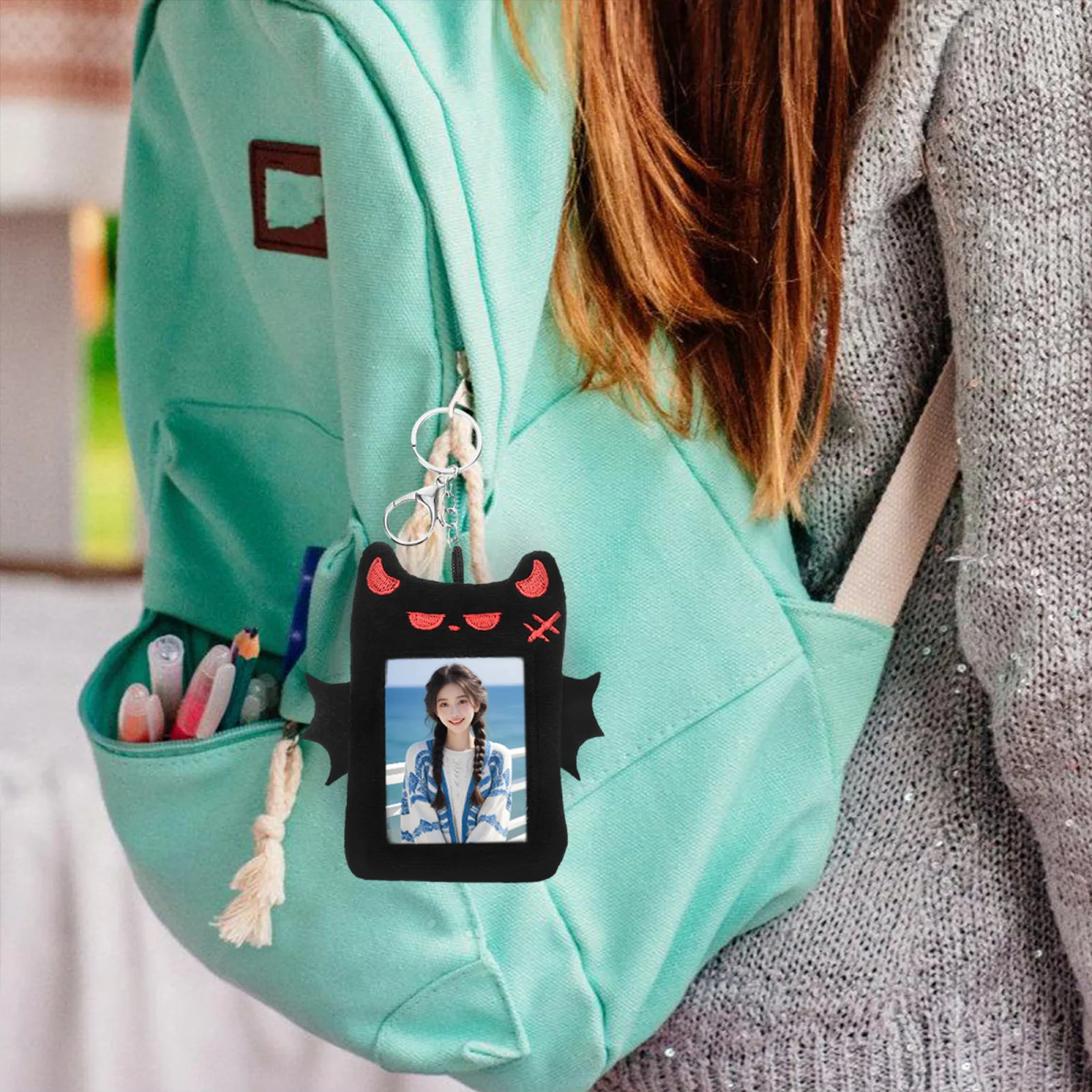 

Cartoon Devil Plush Photocard Holder Korea Style Delicate Card Photo Protective Cover Card Photo Frame and Accessories