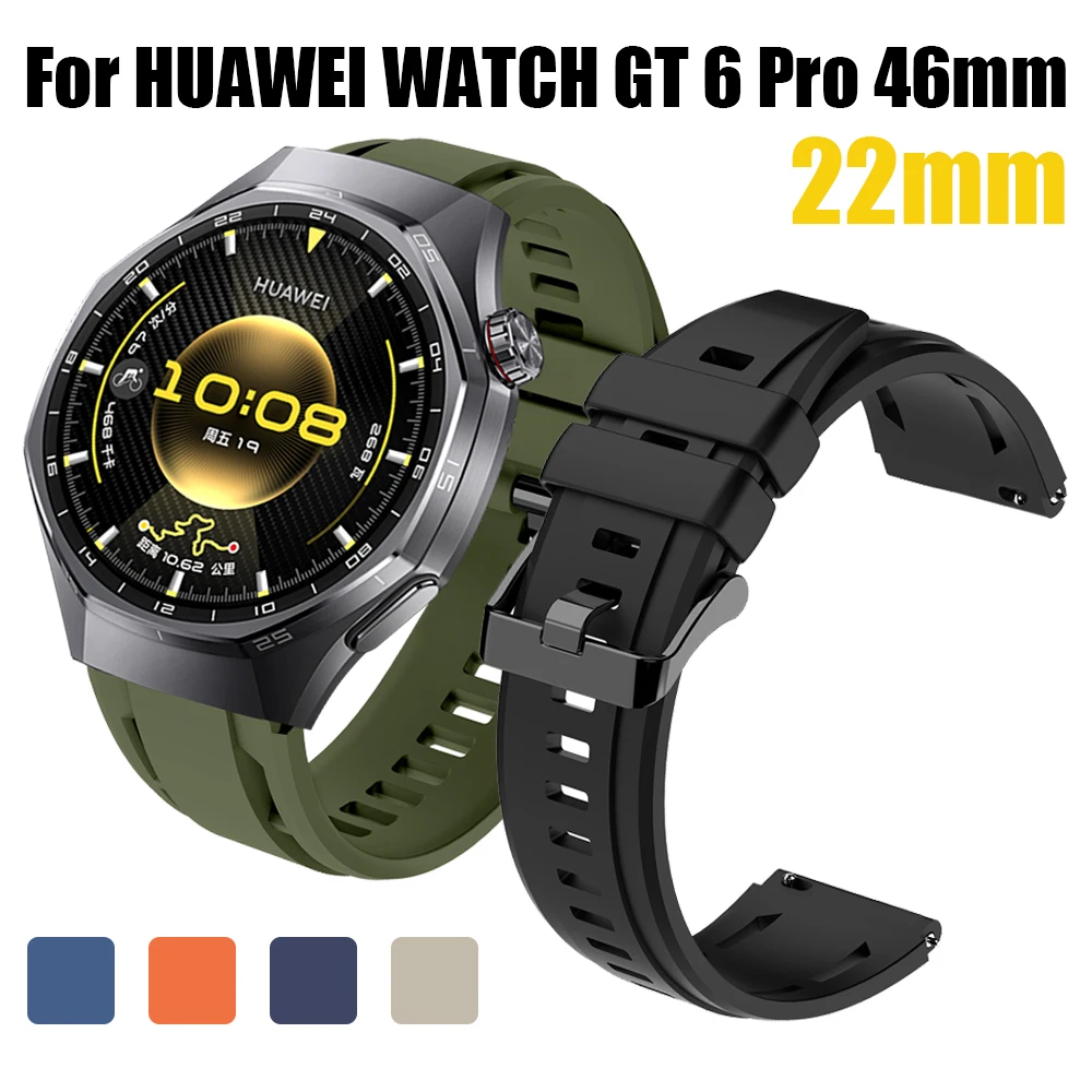 22 mm Silikonarmband für Huawei Watch GT 6 Pro 46 mm/Ultimate 2 Ersatz-Uhrenarmband für Watch 5 46 mm/GT 5 Pro 46 mm