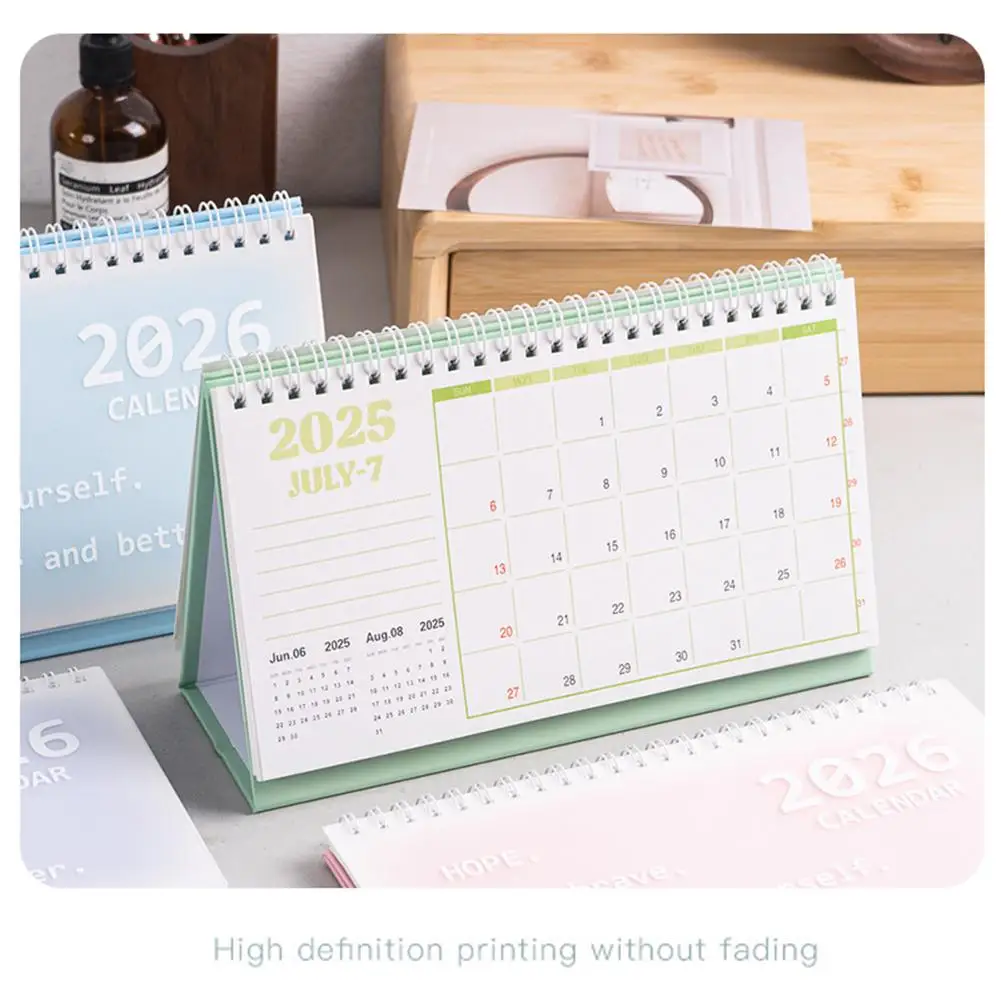 2026 простой стиль, английский мини-настольный календарь, настольный дисплей, портативный календарь, украшение для рабочего стола, дневник ручной работы