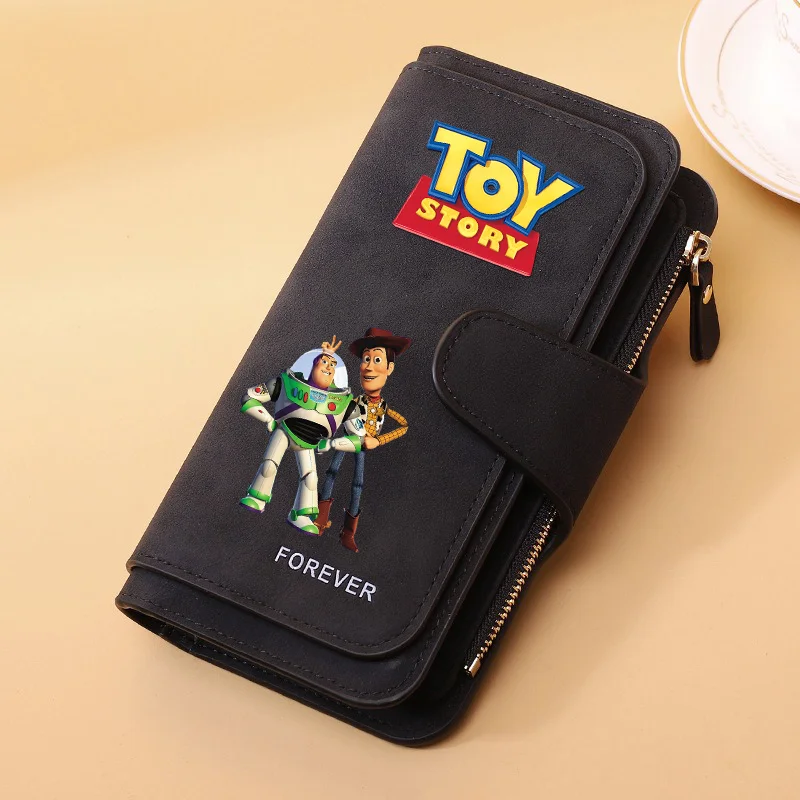 

Toy Story Buckle Women Wallets Long Leather Top Quality 15 Card Holder Classic Female Purse Zipper Wallet For Ladies