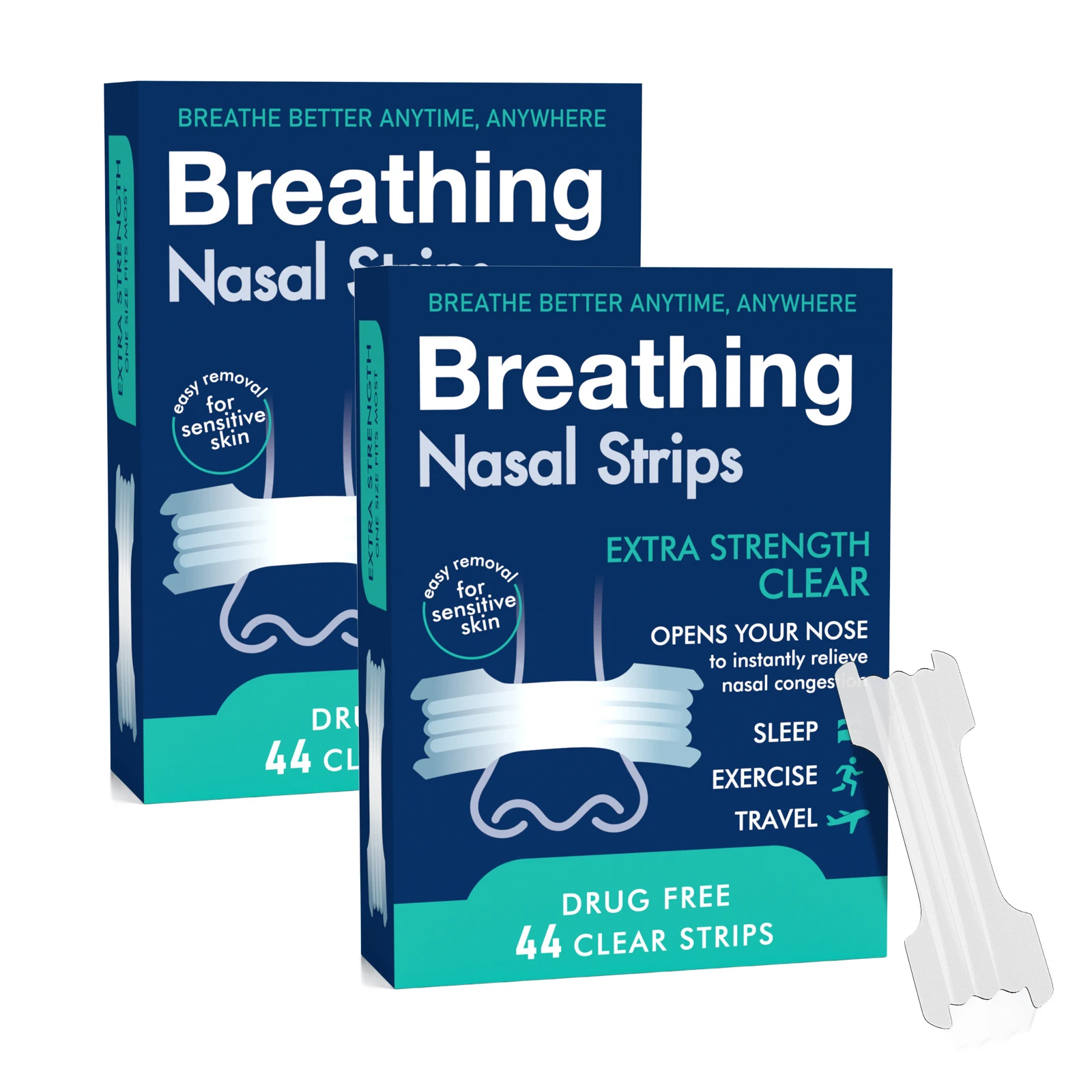 Extra Strength Tan Nasal Strips, Drug-Free Stop Snoring Solution, Instant Nasal Congestion Relief For Better Daily Breathing
