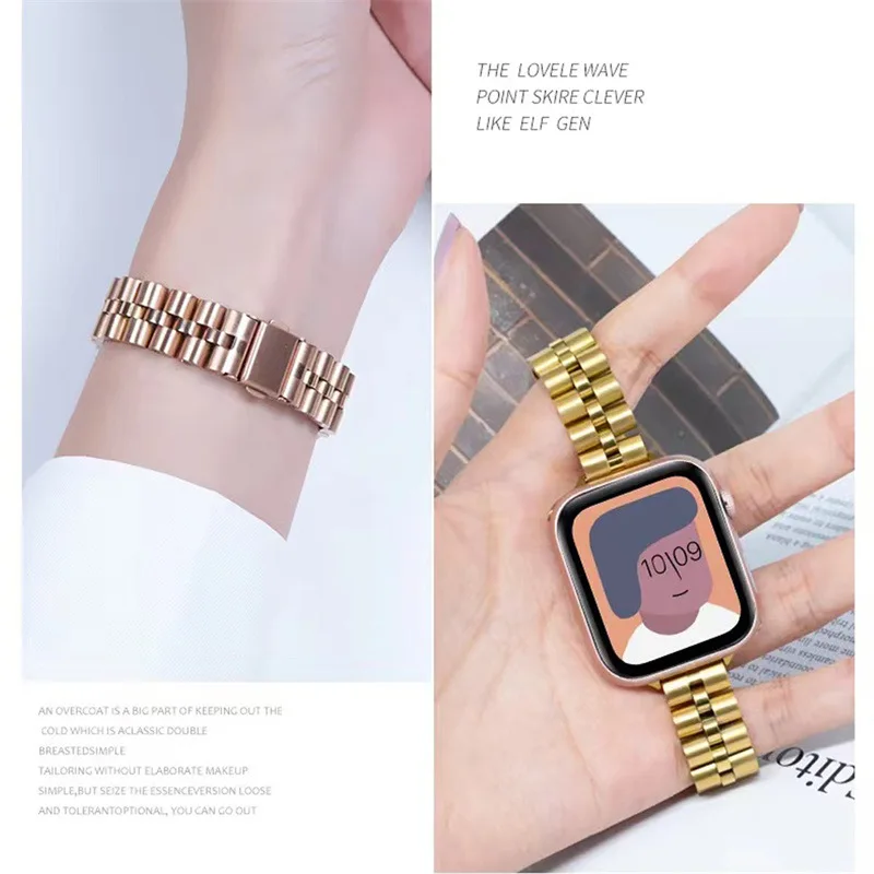 Thin Stainless Steel Bands Compatible with Apple Watch 38mm 40mm 41mm 42mm 44mm 45mm 49mm for Women,Straps for iWatch 8 7 6 5