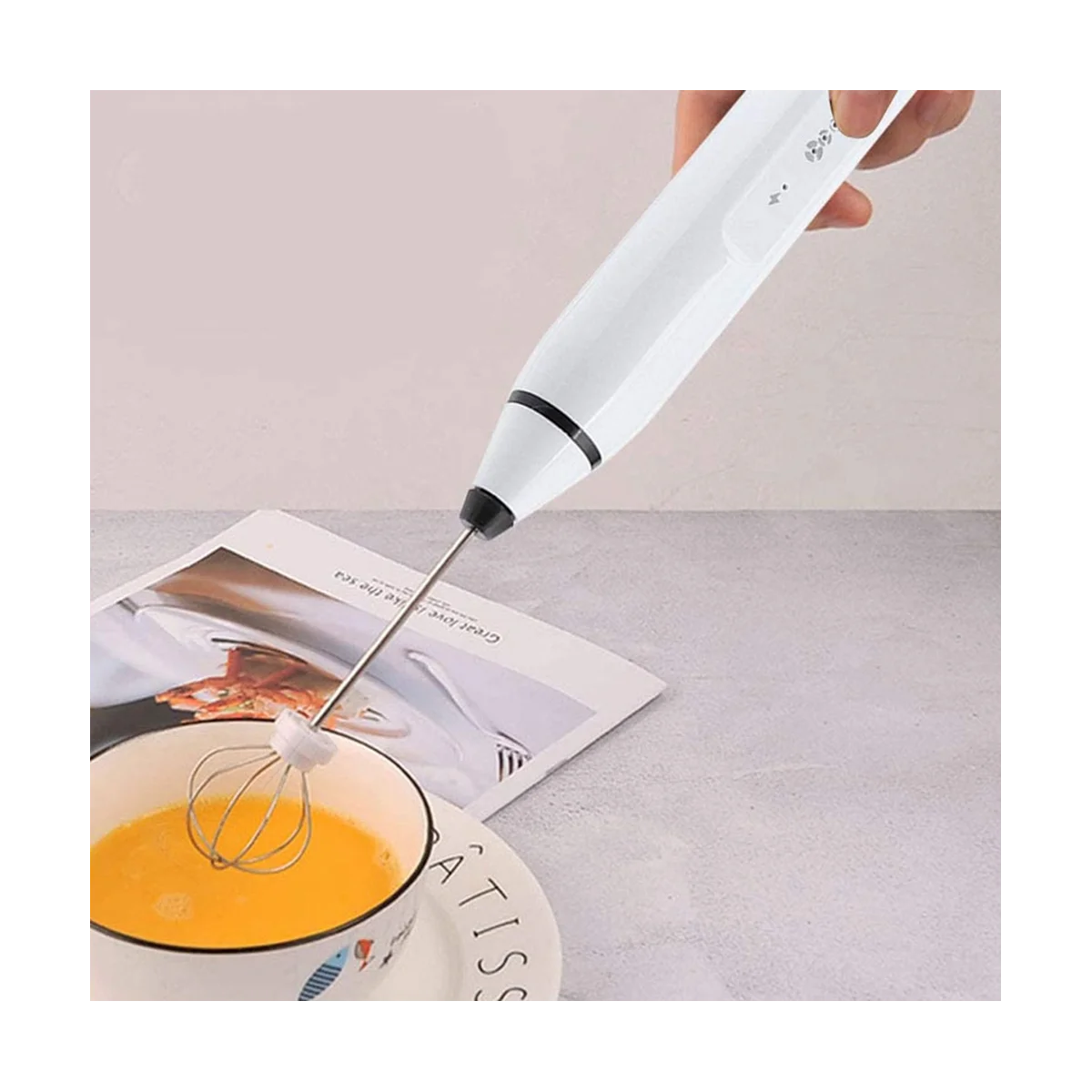 Mini Electric Handheld Electric Blender with USB Electrical Maker Whisk Mixer for Cappuccino,A