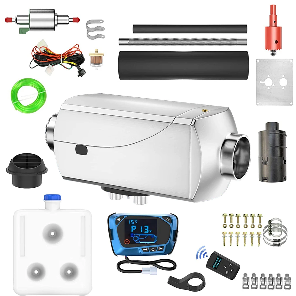 

8KW 12V Diesel Air Heater with Accessories 10L Tank LCD Switch Remote Diesel Air Heater for Car Bus RV Camper Van