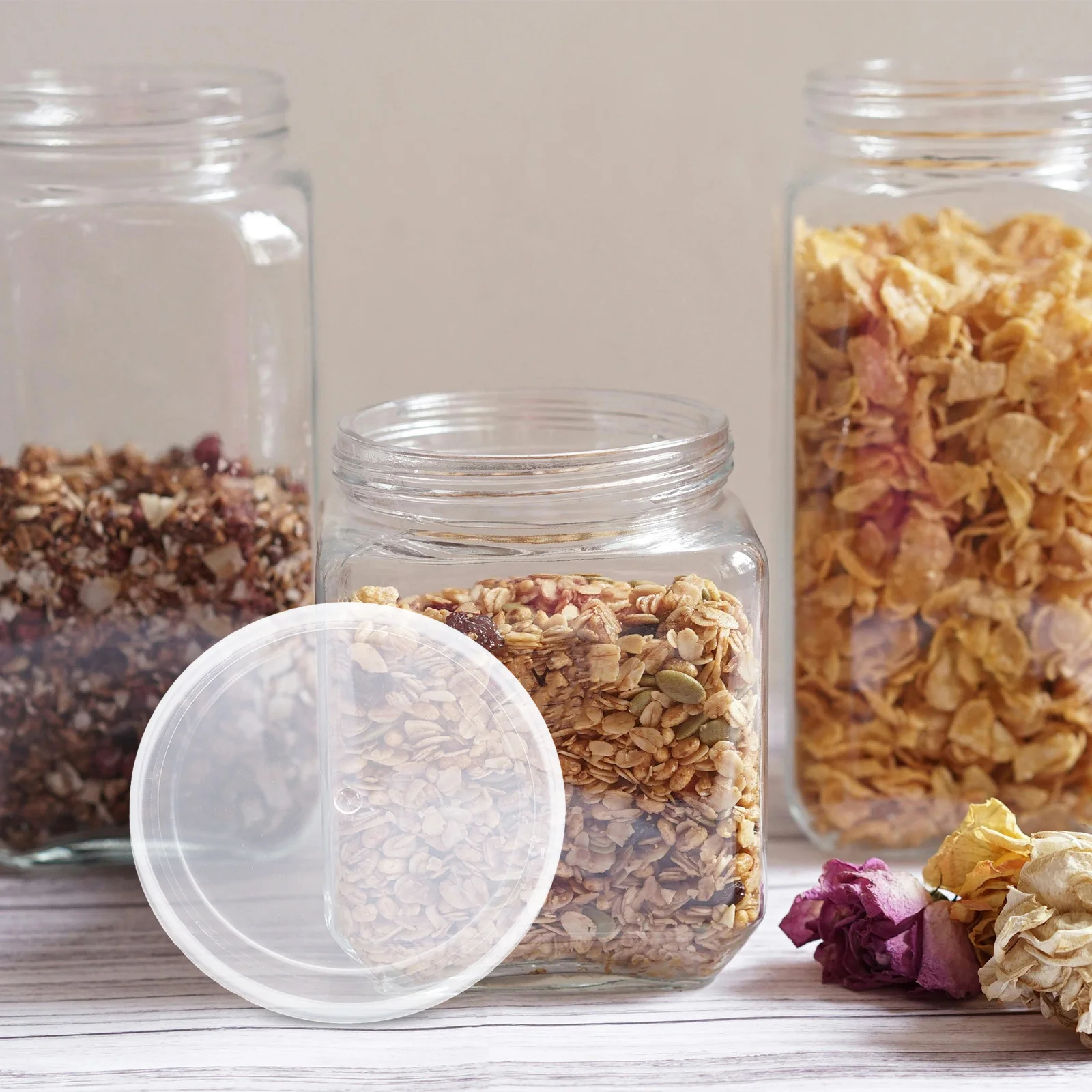 

20Pcs Transparent Soda Can Food Covers Clear Plastic Lids Freshness Protector Reusable Fits Standard Regular Mouth Jars