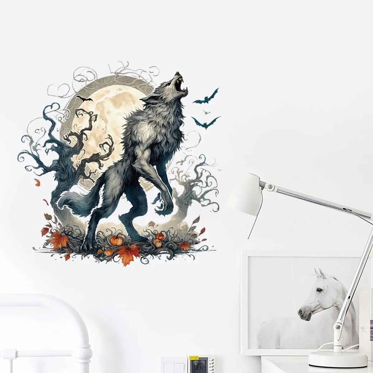Halloween Stickers Home Room Bedroom Holiday Beautification Decoration Painting Horror Werewolf Wall