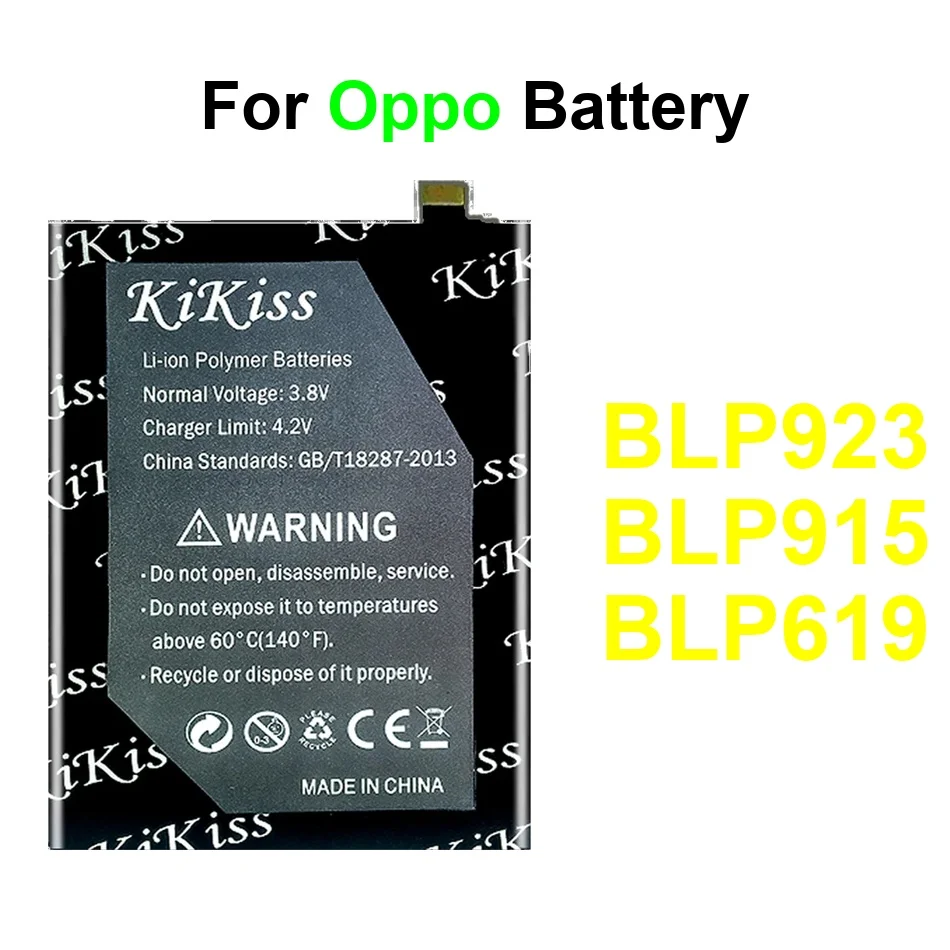

Mobile Phone Battery Premium Replacement BLP915 BLP619 BLP923 3400-5500Mah For Oppo A77 F3 A57 A57m 5G Plus 2020 2022 4G Lite