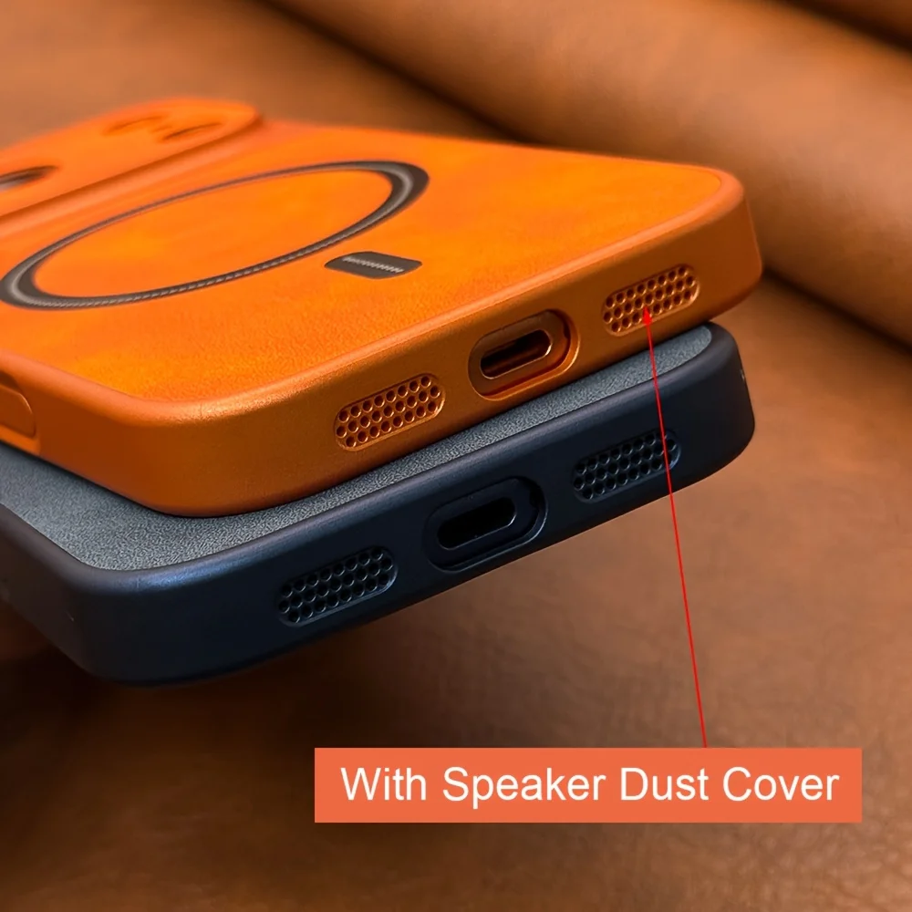 Neue Matte Kunstleder-Magnet-Handyhülle für iPhone 18 17 Air 16 15 14 13 Pro Max für Magsafe Kabelloses Laden Rückseitenabdeckung – Detail 5