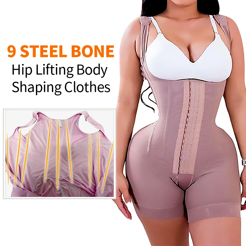 AfruliA Fajas Colombian Body Shaper Women Bodysuits Shapewear Slim Underwear Waist Trainer Tummy Control Panties Buttocks Lifter