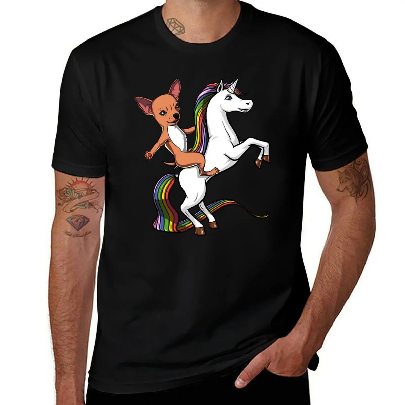 

Chihuahua Dog Riding Unicorn T-Shirt t shirt personalised t shirts for man cotton soft man t shirts cotton T-Shirt