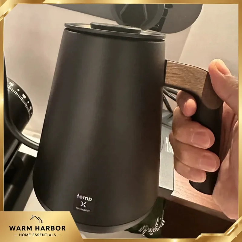 TIMEMORE Fish Pro-X 900ml Elektrischer Schwanenhals-Wasserkocher mit Temperaturregelung, Kaffeebrühkanne, Pour-Over Barista-Werkzeug aus Edelstahl