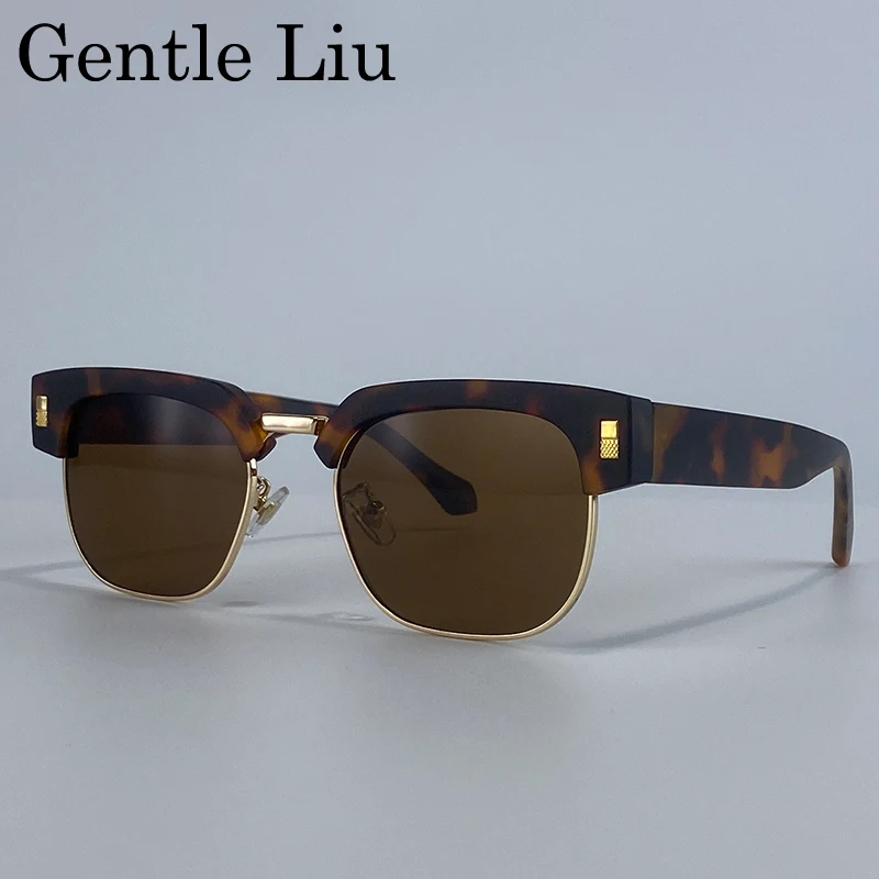 

Classic Square Sunglasses Men 2025 Luxury Brand Steampunk Vintage Prescription Sun Glasses For Male Punk Eyewear UV400 Shades
