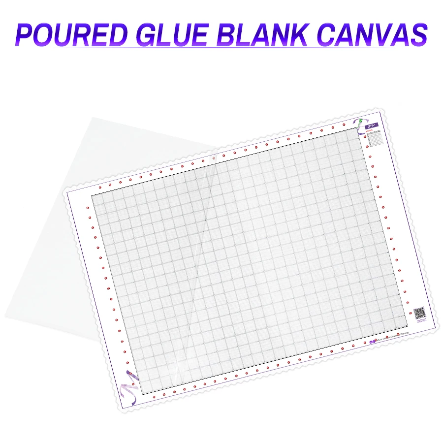 Evermoment Small Size Blank Canvas with Poured Glue For Diamond Painting Empty Grid 10x10 Cross Stitch Conversion Material BC1