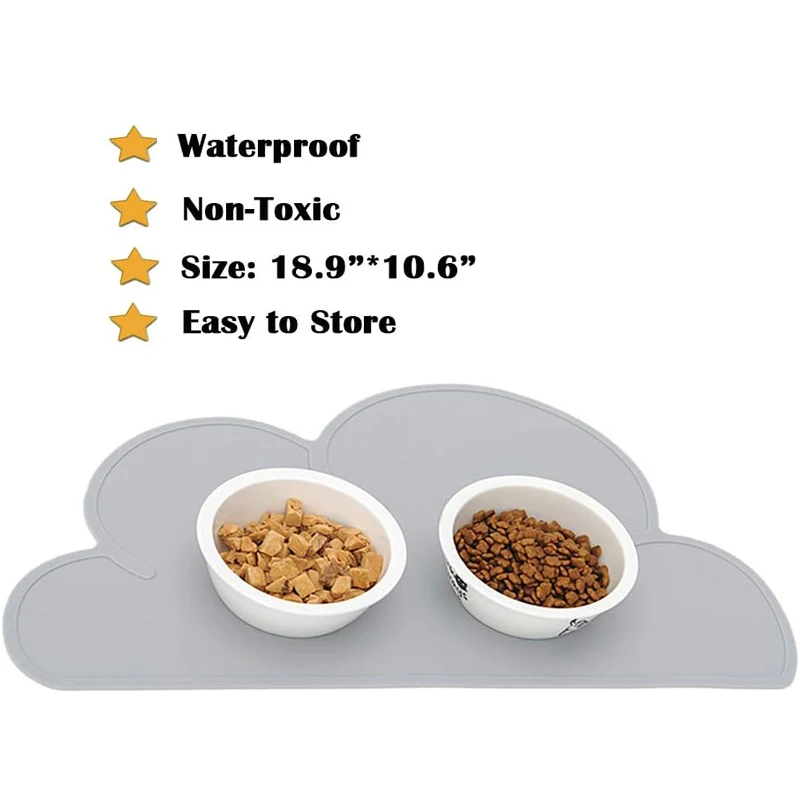 Pet Feeding Mat Waterproof Leak Proof Silicone Pet Cat Dog Food Pad Pet Bowl Non Slip Drinking Mat Portable Dog Feeding Mat