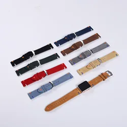 UTHAI G30 Watchband Colorblock Stitching Genuine Leather Strap 20mm22mm Universal Watch Strap For Samsung Huawei Smart Watch.