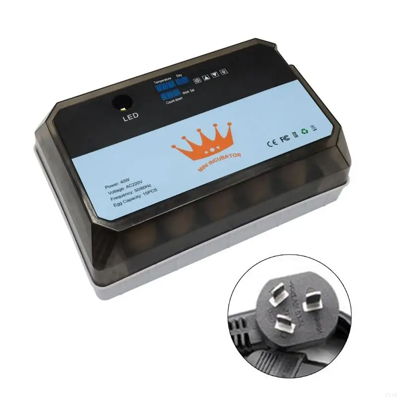 KX4B Incubadora criadero huevos automático Pantalla digital Herramientas incubación pato pollo Aves para cría