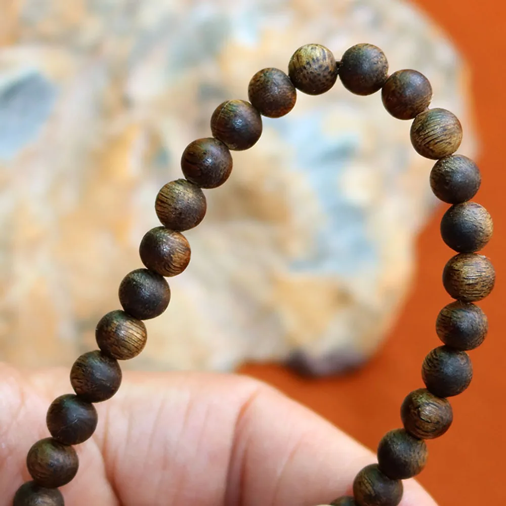 Genuine Chinese kynam Prayer Buddha 5mm  Beads Hand Accessories Strings Kyara Oudh Wood Craft Ornament Decor Valuable Girl Gift