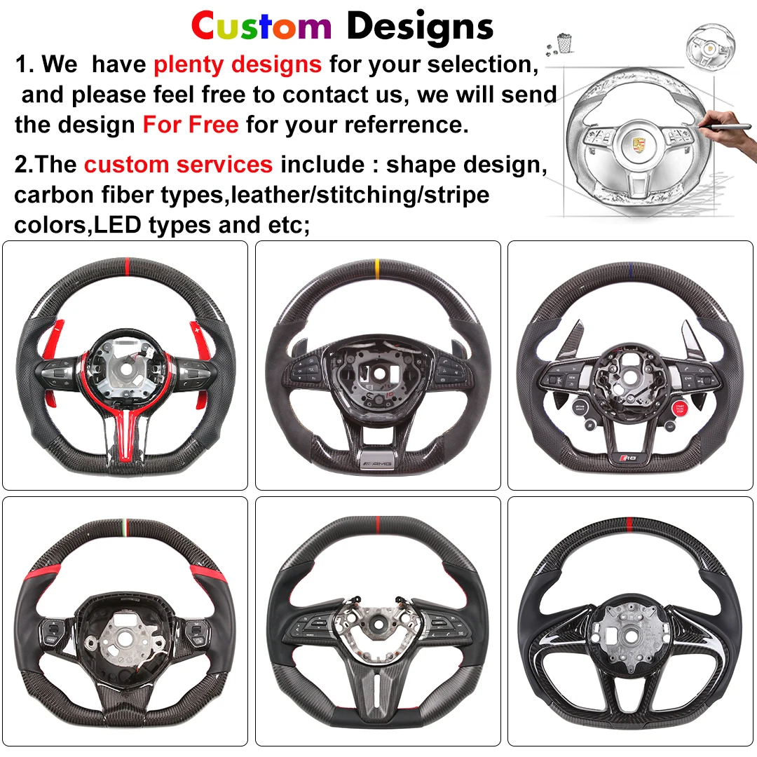ICF Galaxy Pro LED Carbon Fiber Steering Wheel Leather Perforated For Land Rover Discovery Evoque SVR Velar Defender