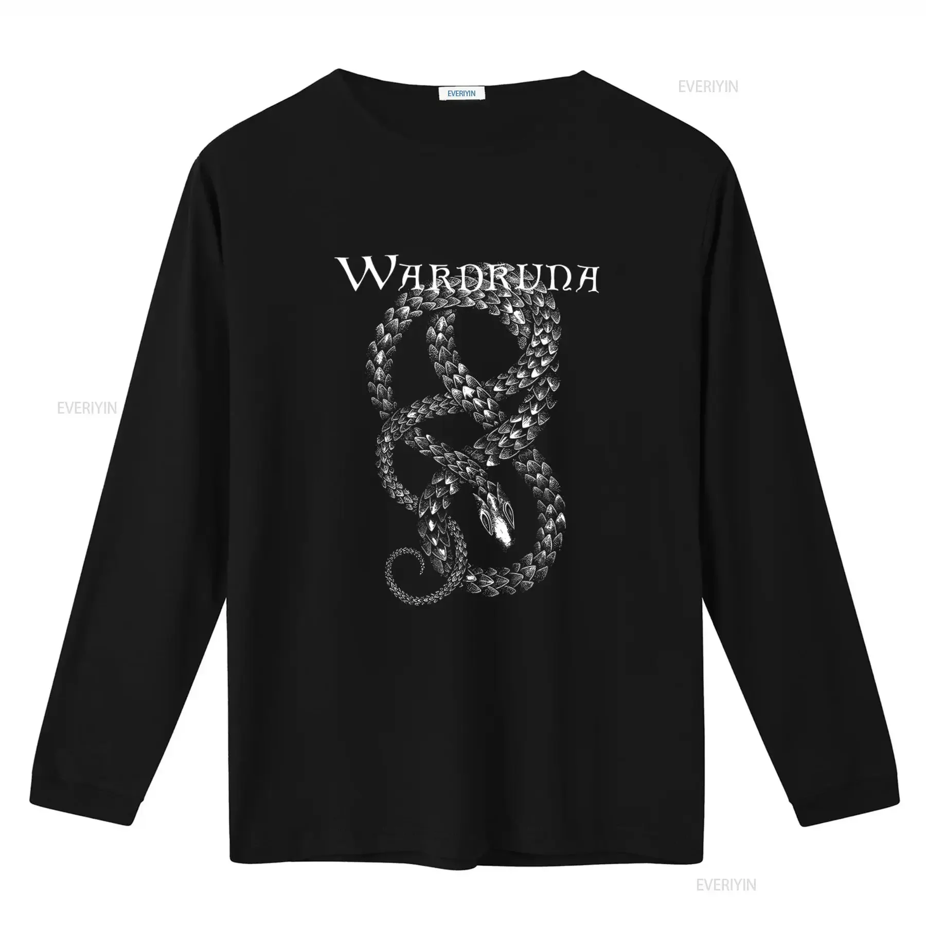 Wardruna Black T Shirt with Intricate Serpent Design Perfect for Mythology Lovers and Fashion Enthusiasts vintage Washed homme