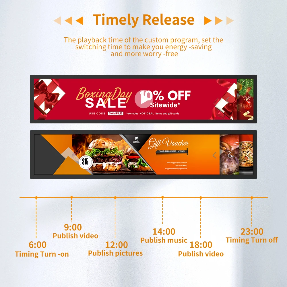 High brightness Android system commercial wide bar stretch bar screen 28-inch LCD advertising display