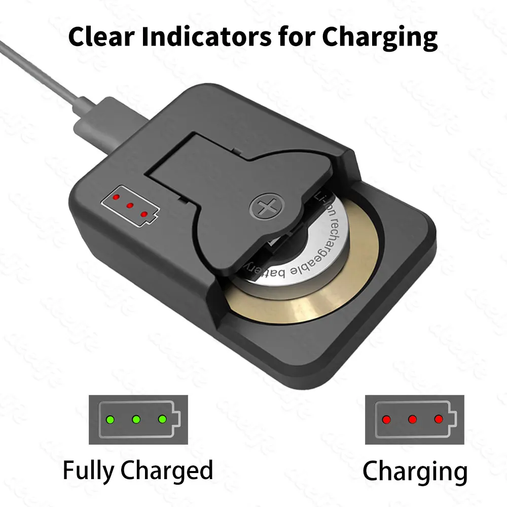 Deelife Rechargeable Lithium Coin Battery Charger for Li-ion Button Cell Batteries LIR2032 LIR2032H LIR1632 LIR2025 LIR2016