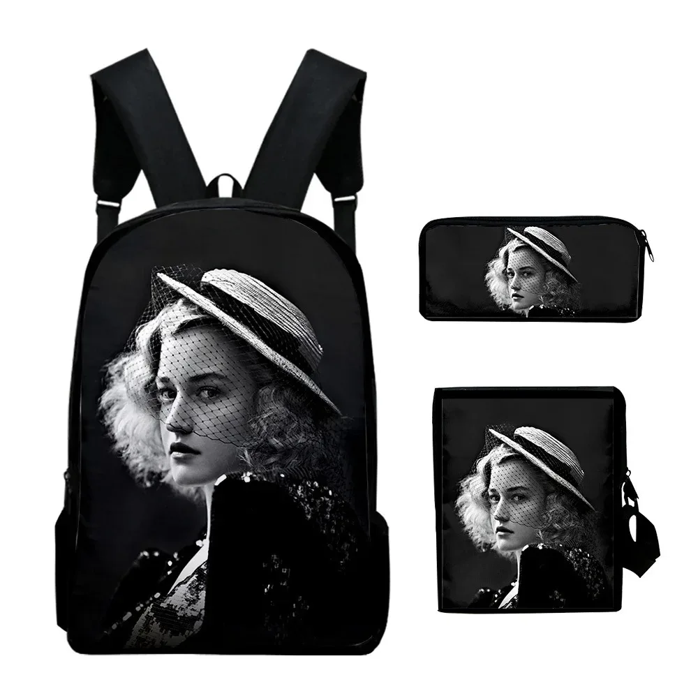 julia garner 3d printing backpack,school backpack,backpack with shoulder bag,for laptop,harajuku,popular,cool,3pcs/set