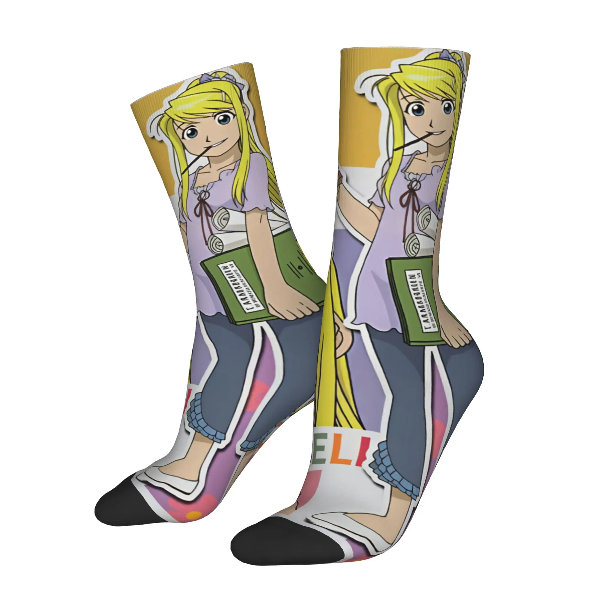 Anime F-Fullmetal A-Alchemist Dress Socks Men's Women's Warm Fashion Novelty Manga Crew Socks