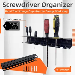 Screwdriver Wall Organizer Hand Tool Organizer Multi Holes Sturdy Structure Screwdriver Holder for Shed Workshop Home Garage