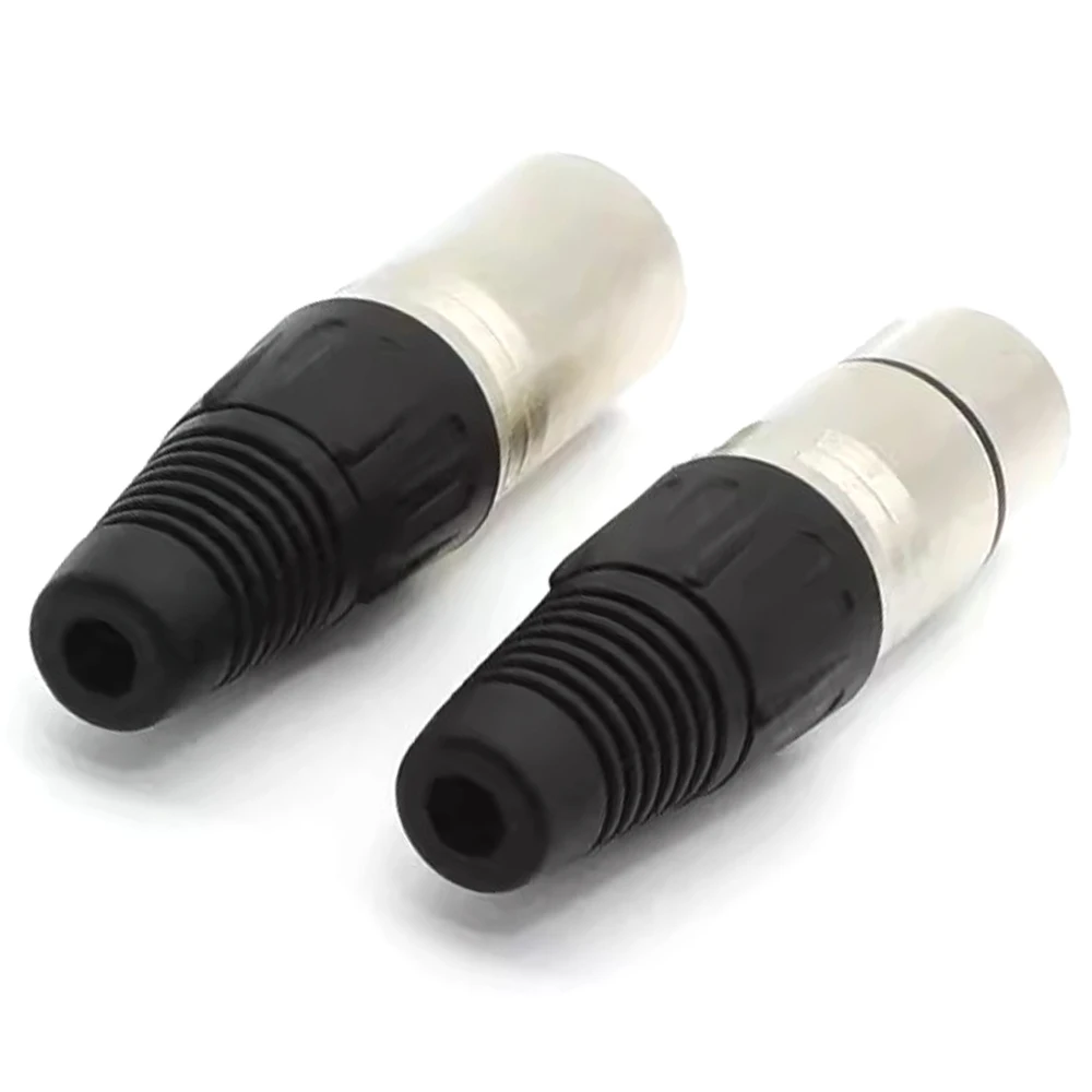 Hot Sale XLR 3-Pin Male/Female Microphone Audio Cable Plug Connector Cannon MIC Cable Termination Black Silver Microphone Plugs