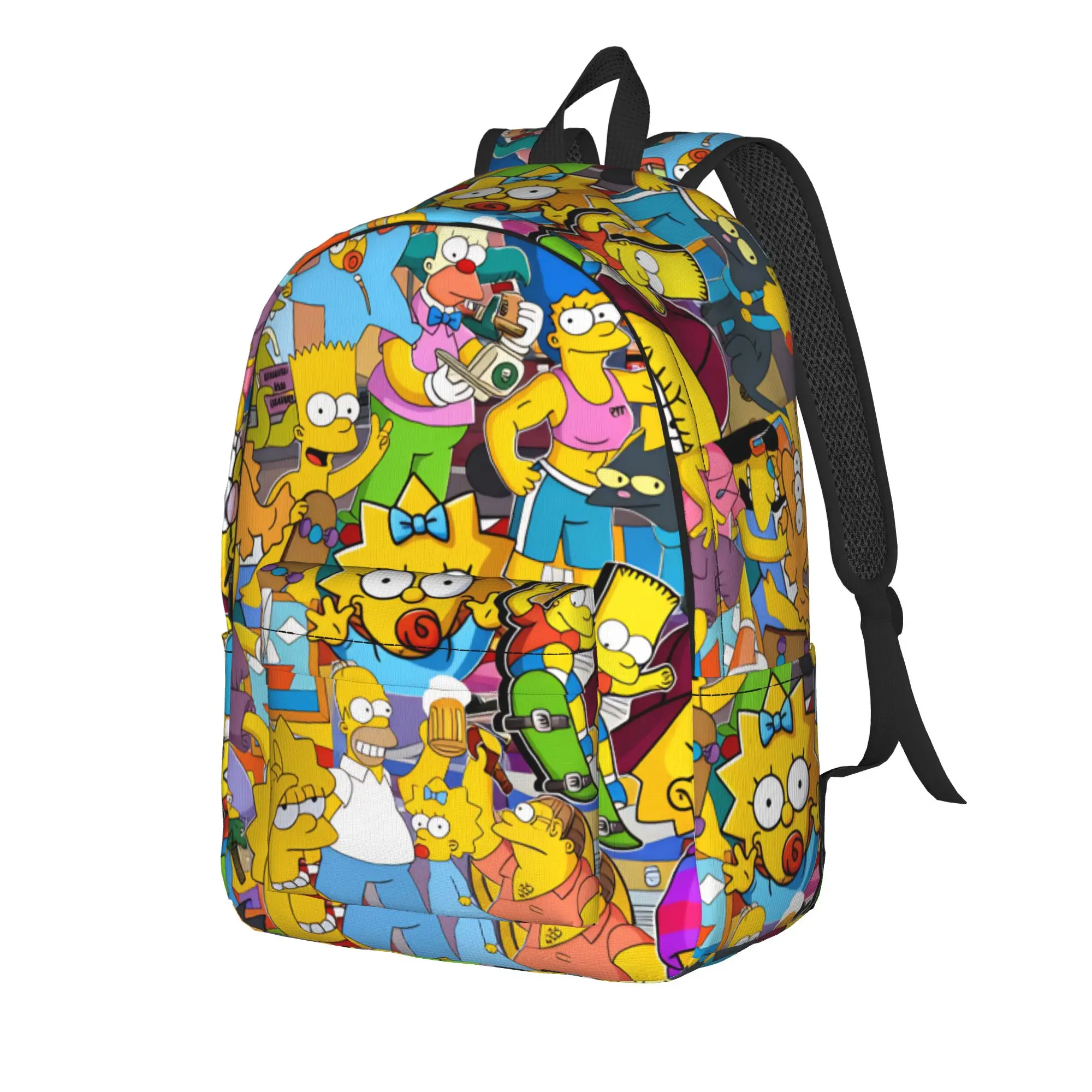 S-Simpsons Family Cartoon Characters Funny Backpack University Backpacks Women Design Breathable School Bags Streetwear Rucksack