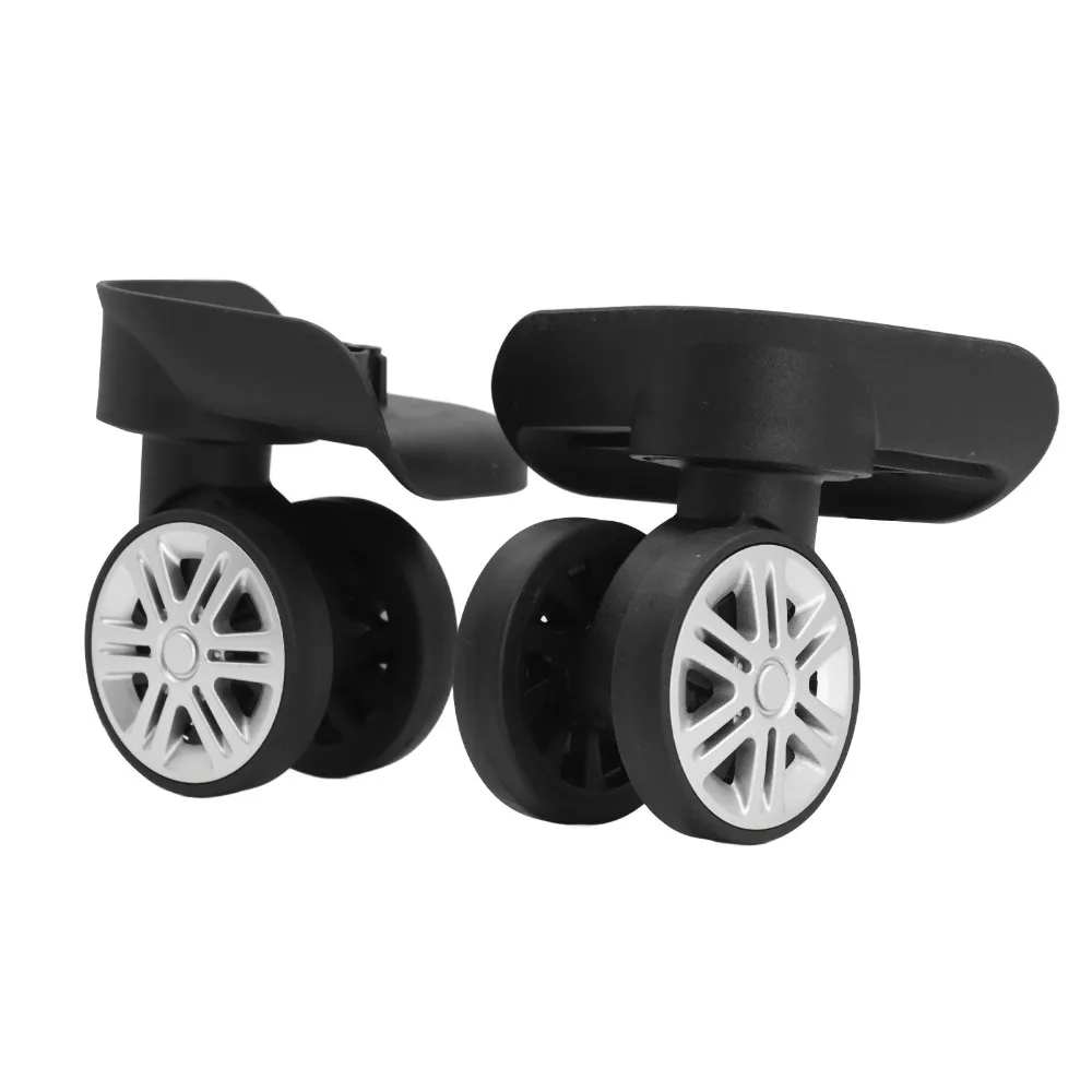 1 Pair Durable Mute Swivel Luggage Wheels Easy Installation Black Replacement Wheels Suitcase Wheels Travel Essential