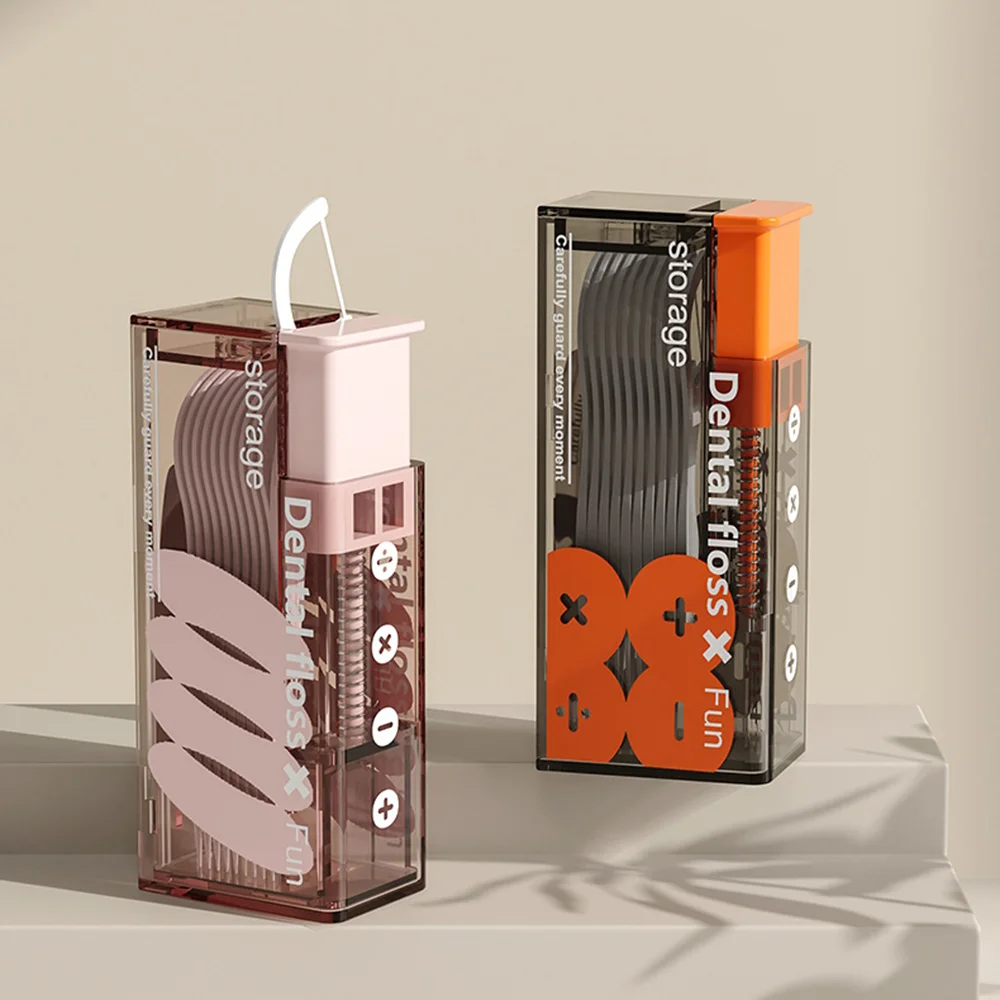 Automatic Dental Floss Storage Box Pop-Up Dental Floss Dispenser With 10Pcs Floss Dental Oral Hygiene Care Portable