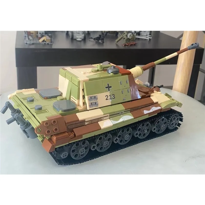 930 قطعة سلوبان 0980 WW2 العسكرية الملك النمر الثقيلة دبابة جنود الجيش اللبنات الاطفال الطوب لعب للأولاد هدايا #2