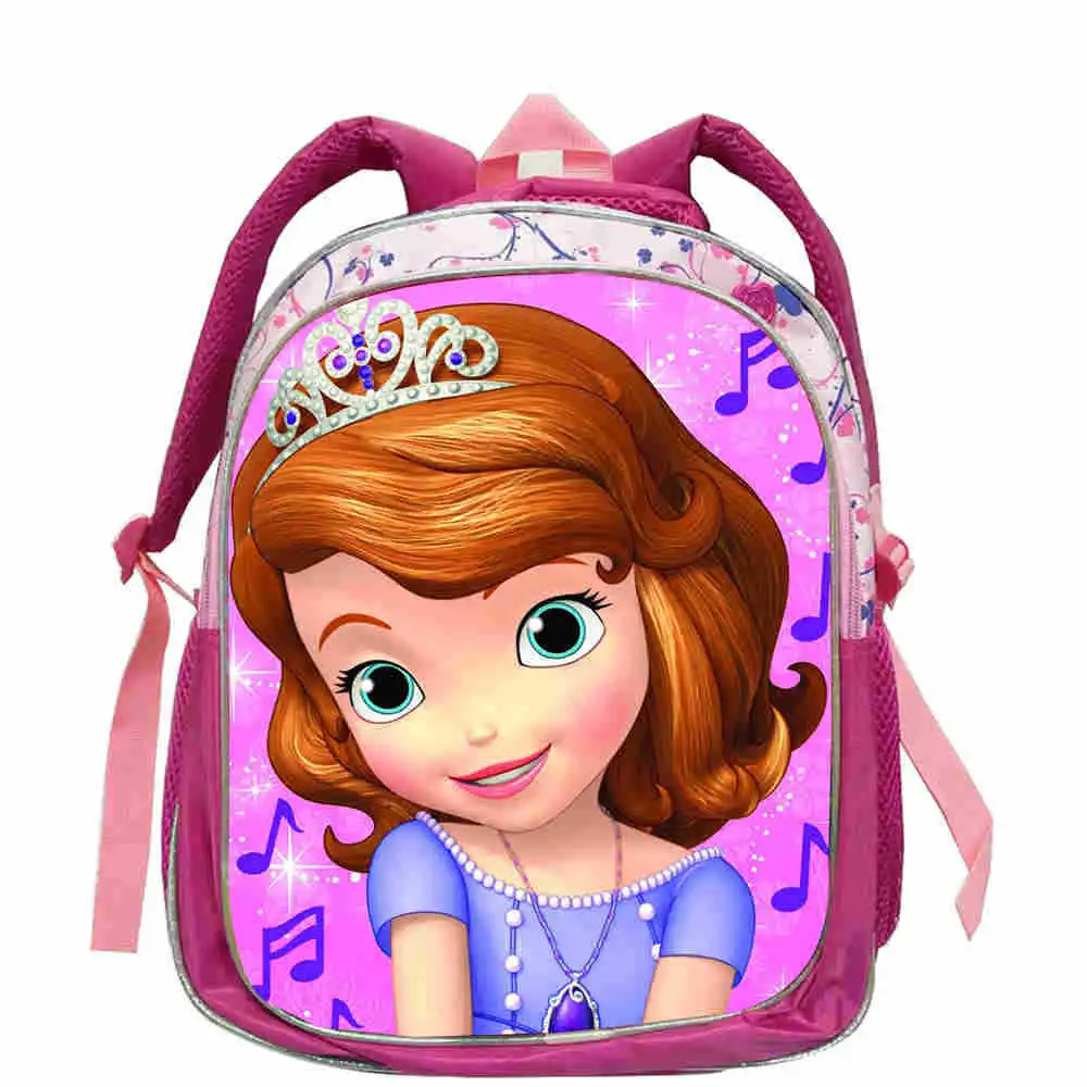 12.5inch Toddler Pink  Mochilas Child princess cartoon School Bag Kids Fashion princess sofia Backpack small Girls Baby Book bag